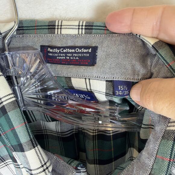 Vintage Hathaway Golf Golfing Santa Claus Oxford Button Shirt Men Sz 15.5 34/35 - Picture 4 of 6